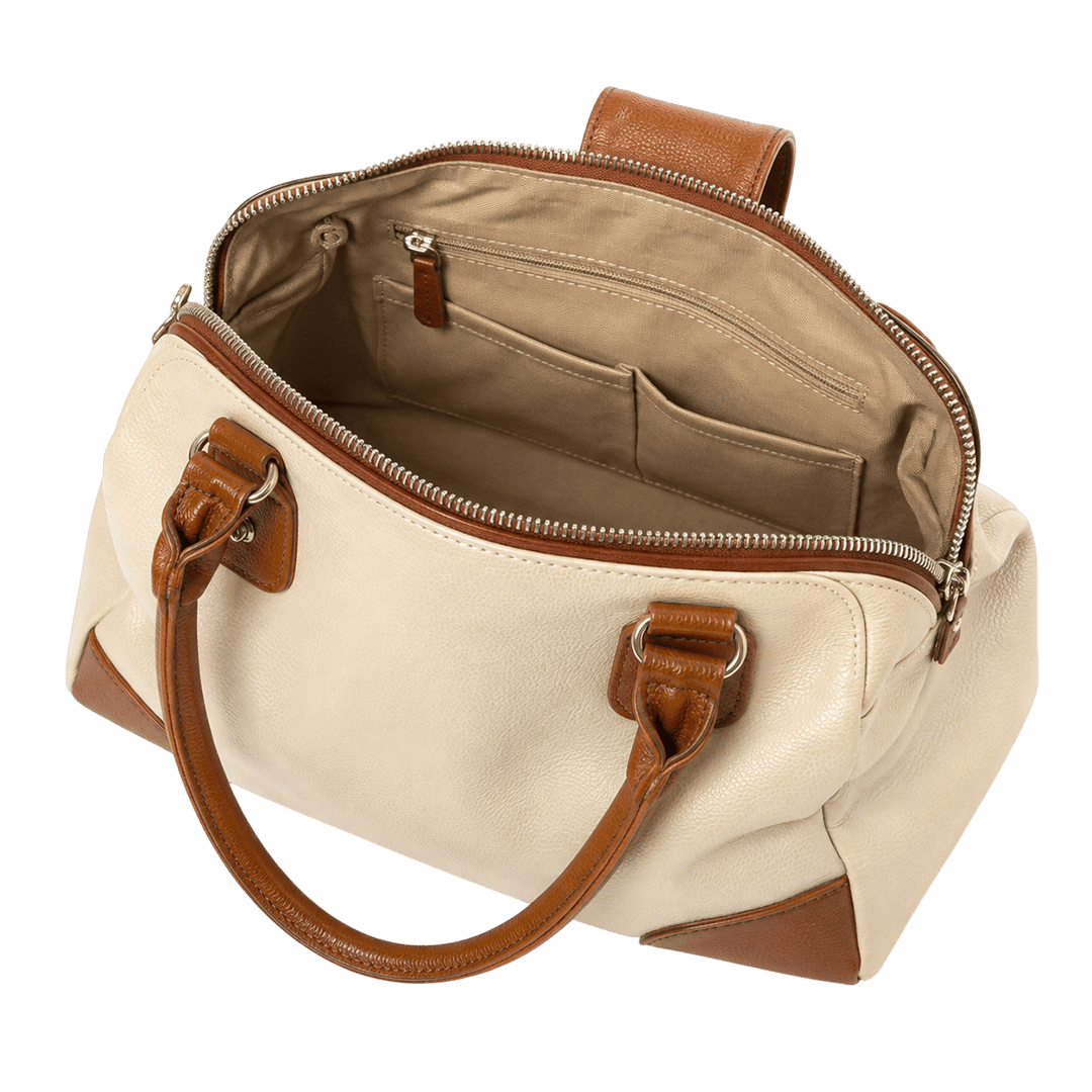 Ivory Cognac Satchel